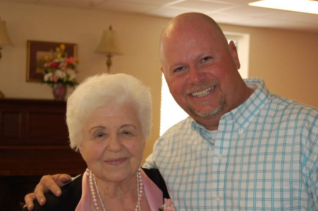 Mrs Littlefield and Todd at 90th Bday